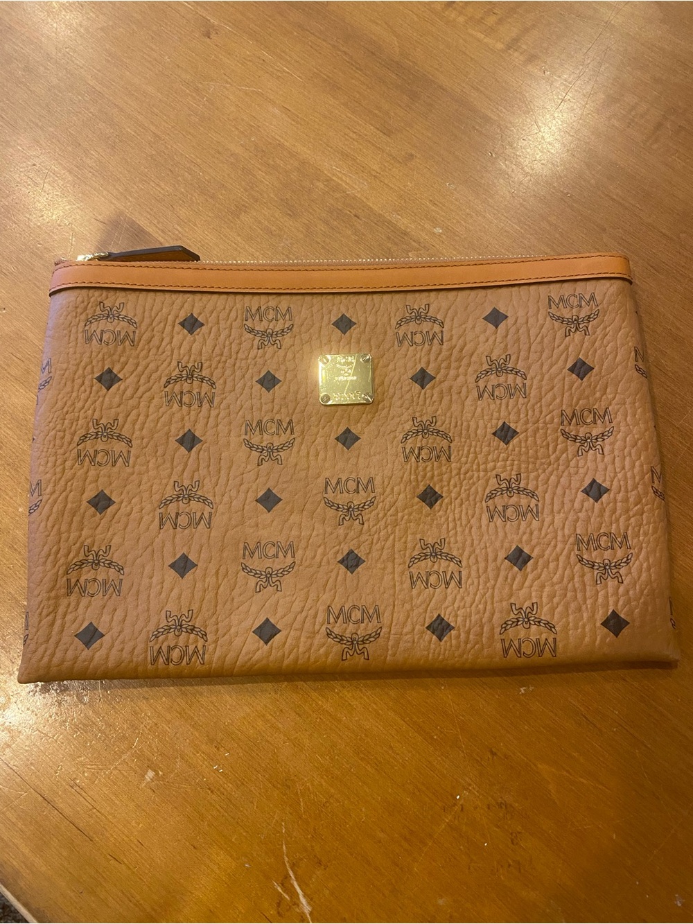 MCM cognac large pouch bag. Amazing condition!!